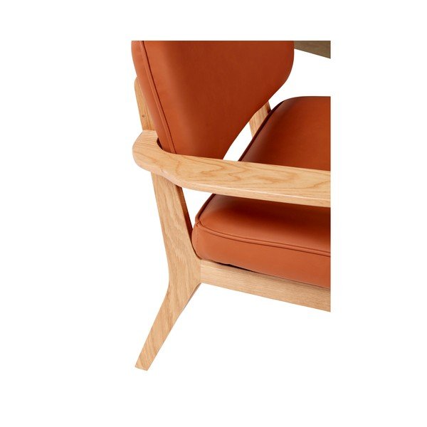 Oranžové křeslo z imitace kůže Hübsch Haze-image-3