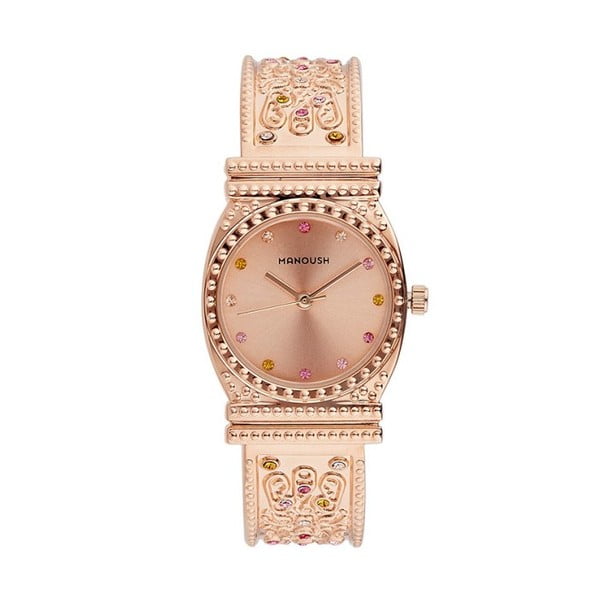 Dámské hodinky v barvě růžového zlata s krystaly Manoush Afrodité