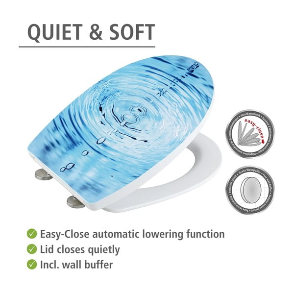 Záchodové prkénko s automatickým zavíráním 38 x 45 cm Droplets – Wenko-image-3