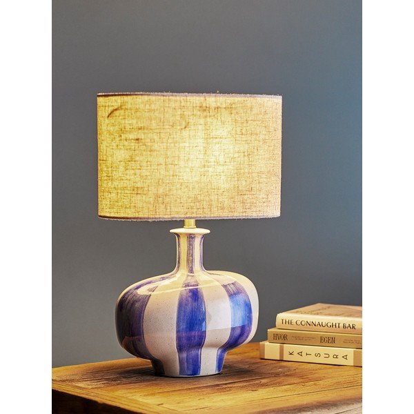 Keramická stolní lampa s textilním stínidlem (výška 46 cm) Alida – Bloomingville-image-1