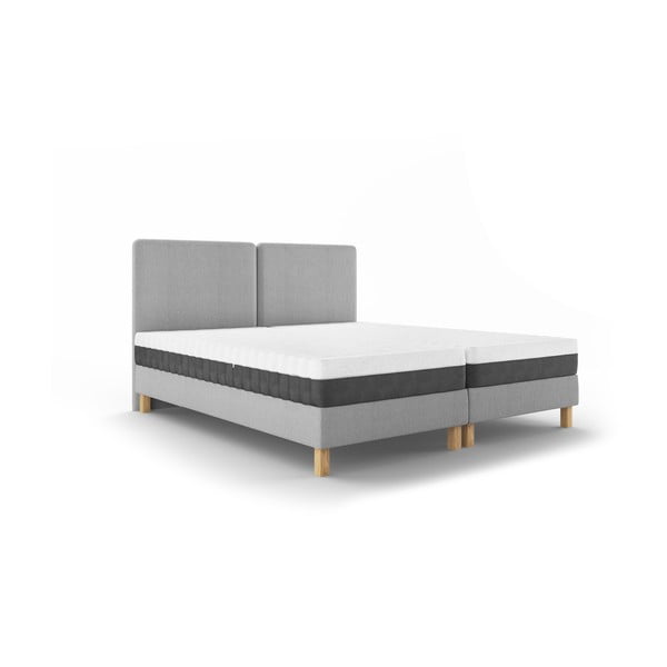 Světle šedá čalouněná dvoulůžková postel s roštem 140x200 cm Lotus – Mazzini Beds