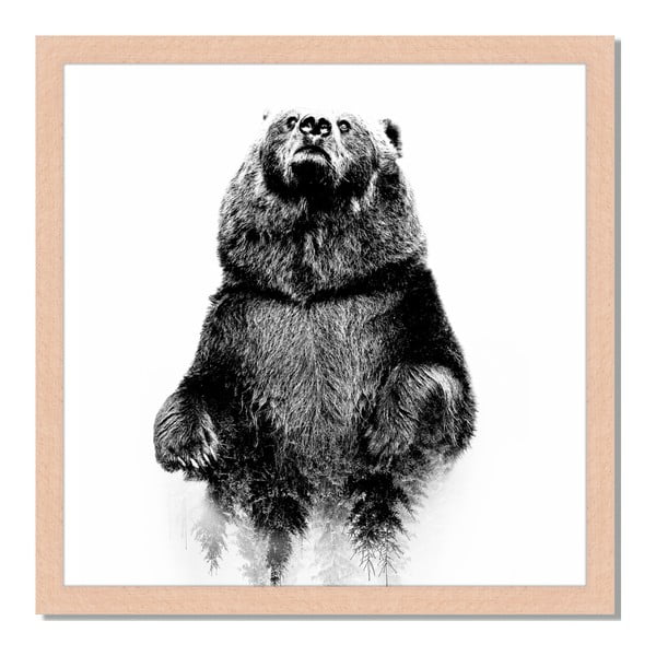 Obraz v rámu Liv Corday Scandi Bear, 40 x 40 cm