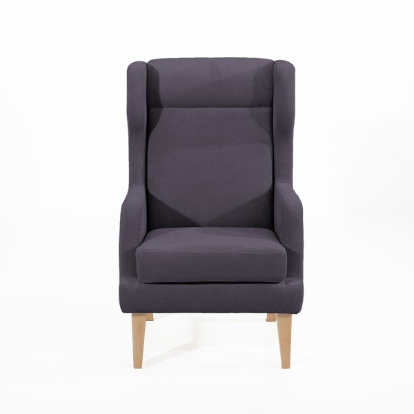 Šedé křeslo ušák Max Winzer Bennet Suede-image-3