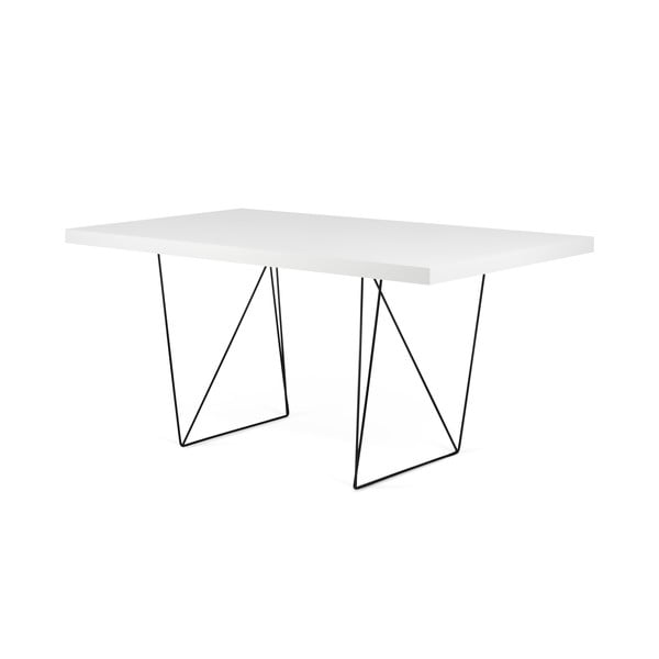 Bílý stůl s černými nohami TemaHome Multi, 180 x 77 cm-image-1