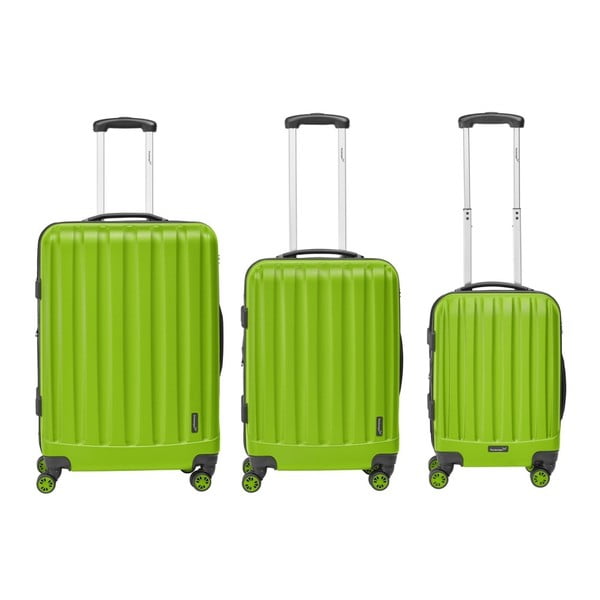 Sada 3 světle zelených cestovních kufrů Packenger Koffer