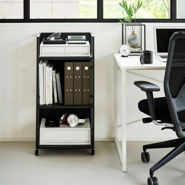 Černý kovový pojízdný regál 42x84,5x32 cm Tower – YAMAZAKI-image-1