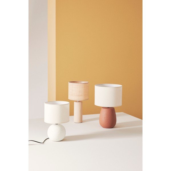 Keramická stolní lampa v terakotové barvě s textilním stínidlem (výška 41,5 cm) Irvin – Yes Everyday-image-1