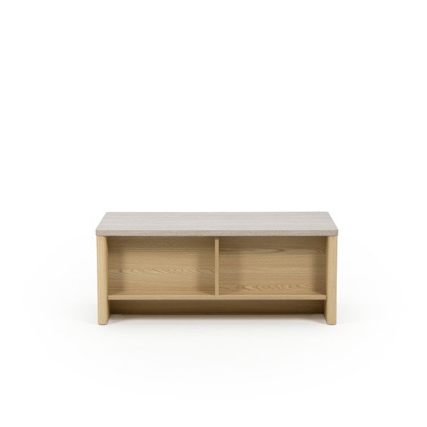 Bílý/ve světle přírodní barvě konferenční stolek v dekoru dubu 40x100 cm Dore – Marckeric-image-4