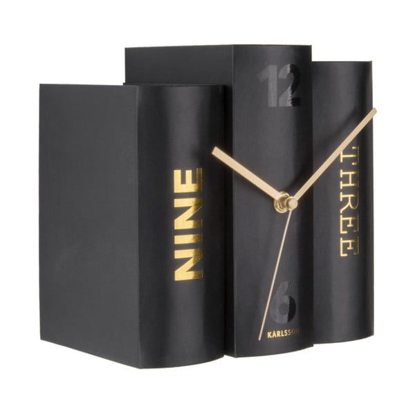 Černé stolní hodiny ve tvaru knih Karlsson-image-1