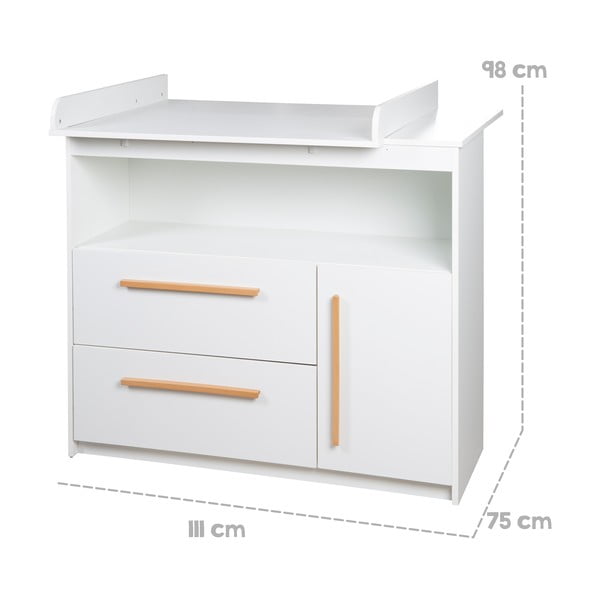 Bílá nízká dětská komoda 107x98 cm Lilo – Roba-image-4