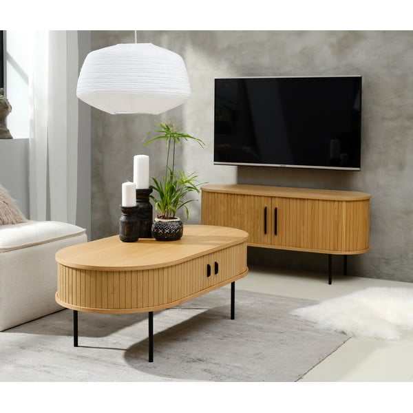 TV stolek v dekoru dubu v přírodní barvě 120x56 cm Nola – Unique Furniture-image-1