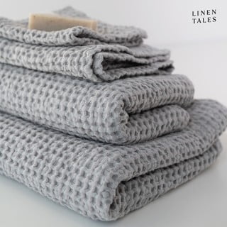 Světle šedé ručníky a osušky v sadě 3 ks Honeycomb – Linen Tales