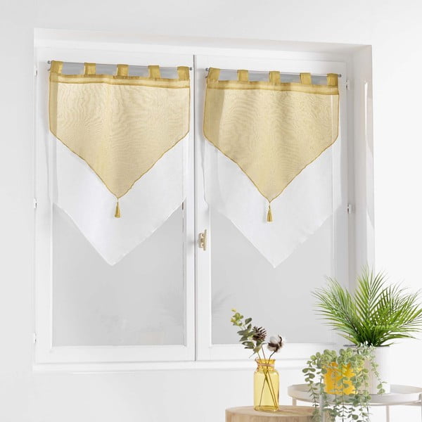 Žluto-bílé záclony v sadě 2 ks 60x90 cm Duetto – douceur d'intérieur-image-2