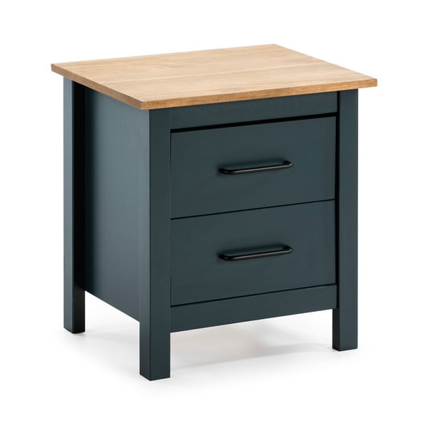 Tmavě modrý noční stolek z borovicového dřeva Miranda – Marckeric-image-2