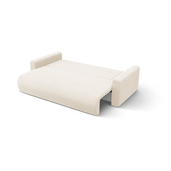 Béžová sametová rozkládací rohová pohovka s úložným prostorem  Belfast – Cosmopolitan Design-image-4