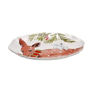 Kameninový vánoční tác Casafina Deer Friends, 32 x 22 cm