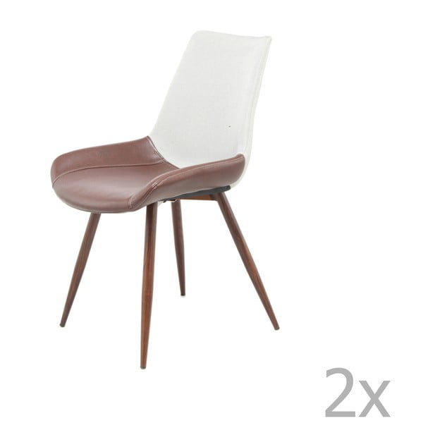 Sada 2 šedo-hnědých jídelních židlí 360 Living Brando