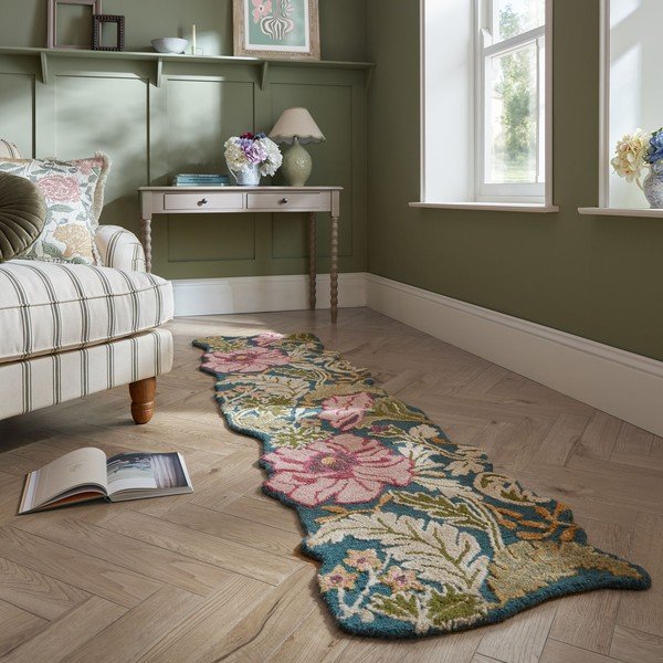 Ručně tkaný vlněný běhoun 60x230 cm Daphne Shaped Floral – Flair Rugs-image-1