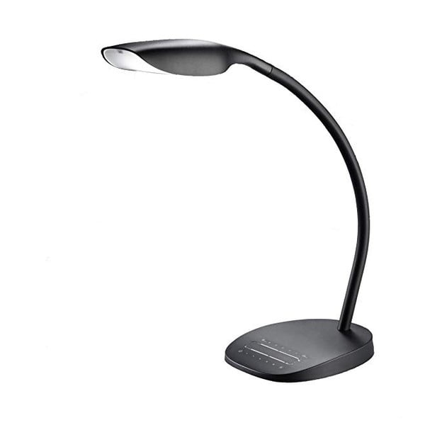 Černá stolní LED lampa Trio Swan, výška 48 cm