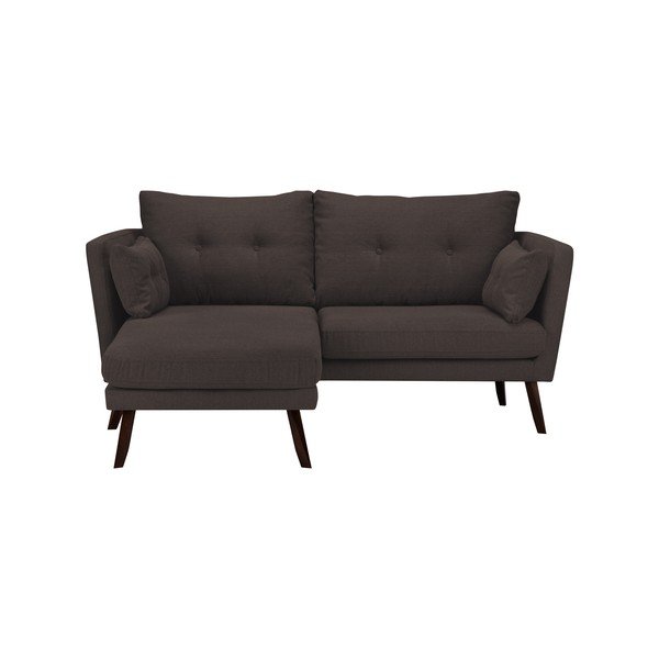 Hnědá třímístná pohovka Mazzini Sofas Elena, s lenoškou na levém rohu-image-3