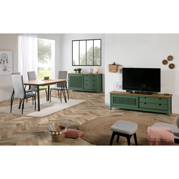 Zelená dřevěná komoda Marckeric Bruna-image-1