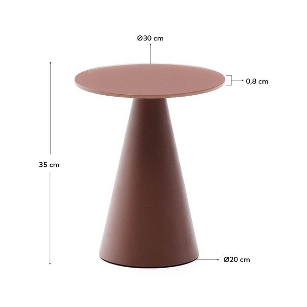 Kulatý odkládací stolek se skleněnou deskou ø 30 cm Wilshire – Kave Home-image-4