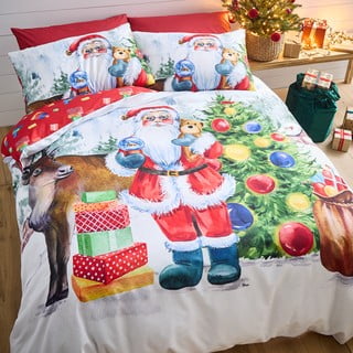 Povlečení na jednolůžko 135x200 cm Retro Santa – Catherine Lansfield