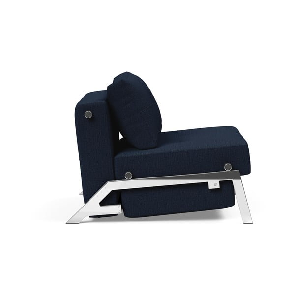 Tmavě modré rozkládací křeslo Innovation Cubed Chrome Mixed Dance Blue-image-3