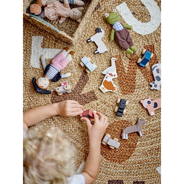 Jutový kulatý koberec v přírodní barvě ø 130 cm Dinne – Bloomingville Mini-image-2