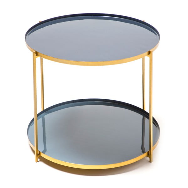 Modrošedý odkládací stolek 360 Living Romy 722, ⌀ 50 cm