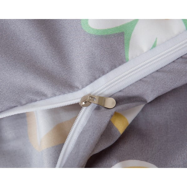 Oranžovo-šedé 3dílné povlečení na jednolůžko z mikrosaténu 140x200 cm Grace – My House-image-4