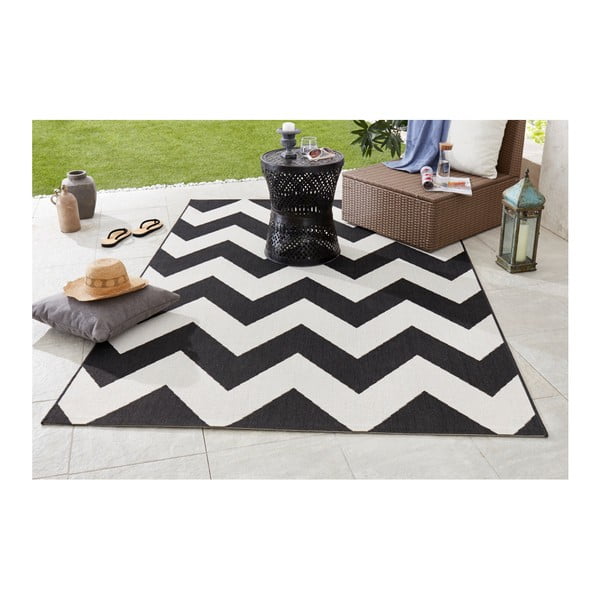 Černobílý koberec vhodný do exteriéru Bougari Unique, 120 x 170 cm-image-1