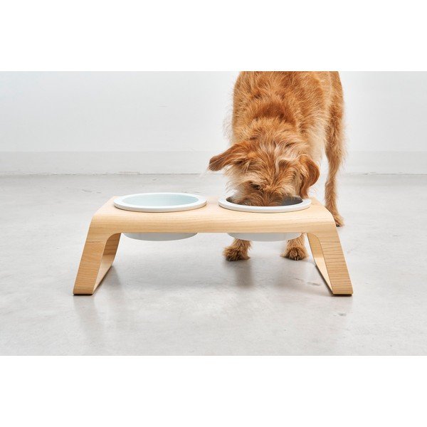 Set misek s podstavcem pro psa Desco Ash Natural M – MiaCara-image-4