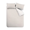 Béžové bavlněné prodloužené povlečení na dvoulůžko 230x220 cm Ashford Stripe – Bianca