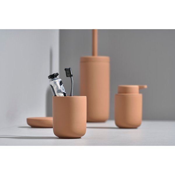 Jantarově hnědý kelímek na zubní kartáček z kameniny Zone Ume Amber-image-1