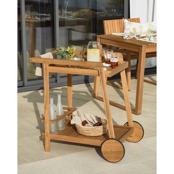 Servírovací stolek z masivu akácie 55x73 cm Felisa – Kave Home-image-2