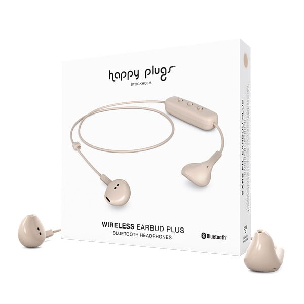 Bezdrátová sluchátka v tělové barvě Happy Plugs Earbud