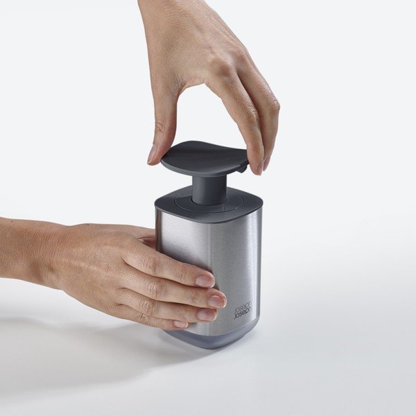 Dávkovač mýdla z nerezové oceli v leskle stříbrné barvě 250 ml Presto Steel – Joseph Joseph-image-3