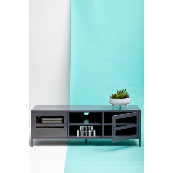 Šedý ocelový TV stolek 150x50x45 cm Acier – Premier Housewares-image-1