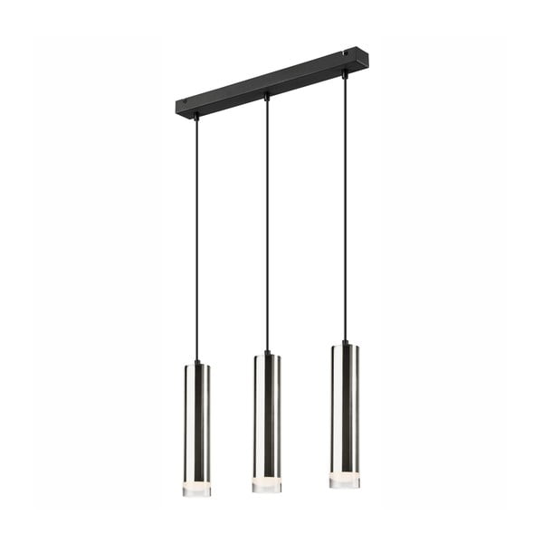 Závěsné stropní svítidlo pro 3 žárovky v černo-stříbrné barvě LAMKUR Diego
