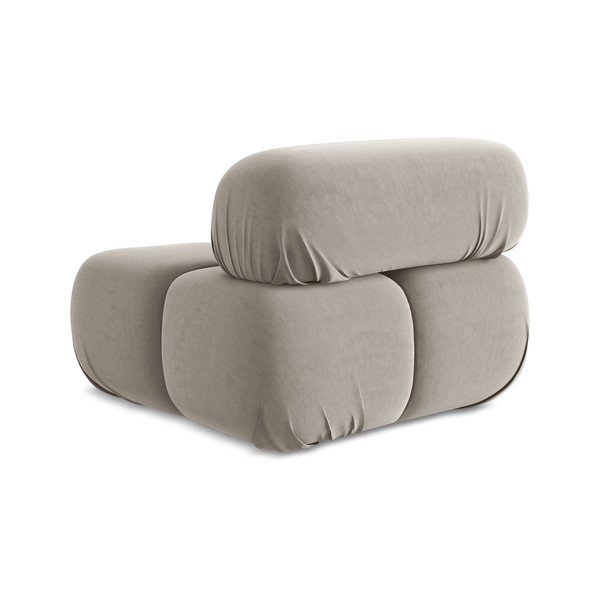 Béžový sametový modul pohovky Lokua – Makamii-image-3