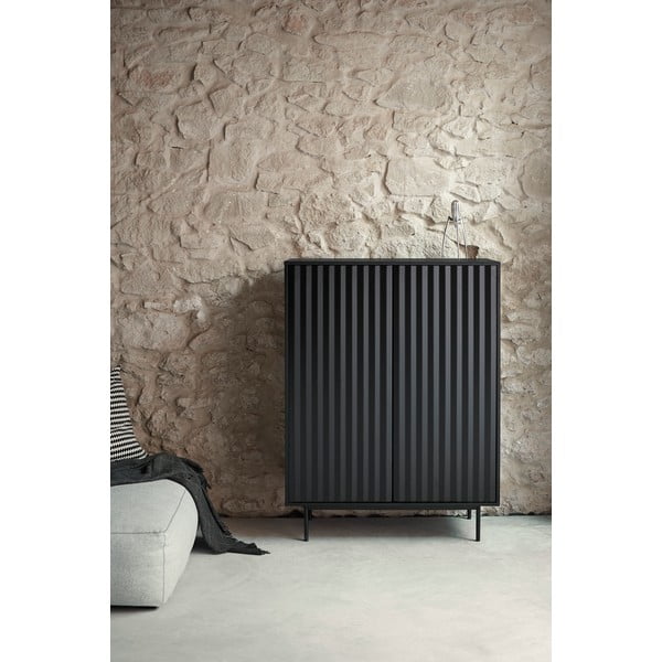 Černá vysoká komoda 97x130 cm Sierra - Teulat-image-1