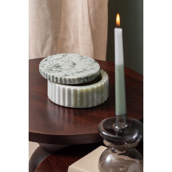 Světle zelený dekorativní kamenný úložný box ø 15x6 cm Marble – PT LIVING-image-1