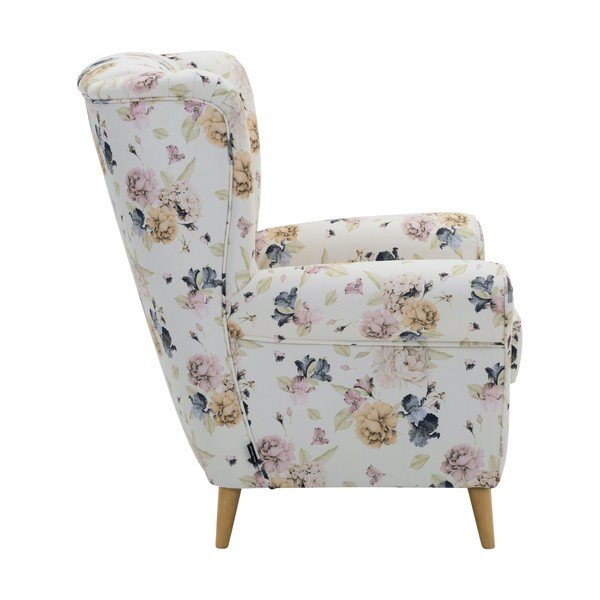 Bílé květované křeslo ušák Max Winzer Anton-image-4