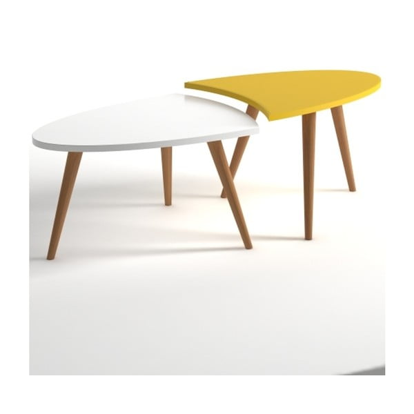 Žluto-bílý konferenční stolek Monte Real