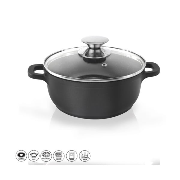 Hrnec s nepřilnavým povrchem Pfluon Granit se skleněnou poklicí Orion Grande, ⌀ 20 cm-image-3