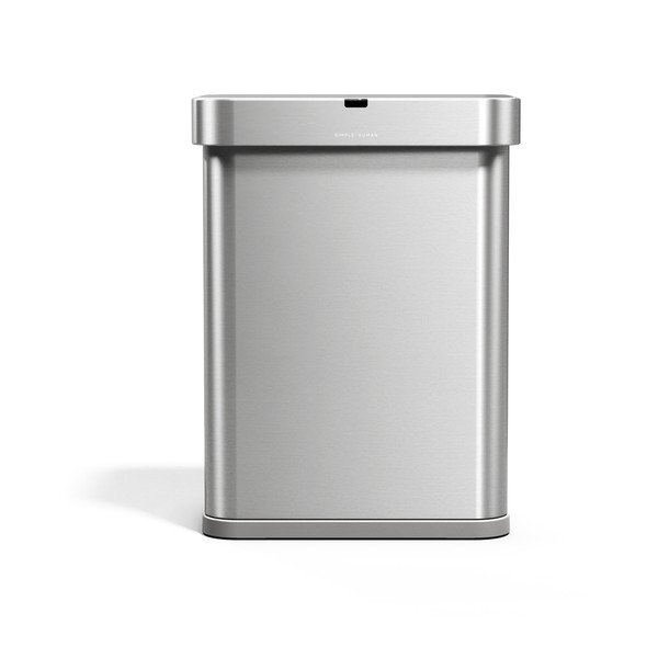 Bezdotykový ocelový odpadkový koš ve stříbrné barvě 58 l Sensor – simplehuman-image-3