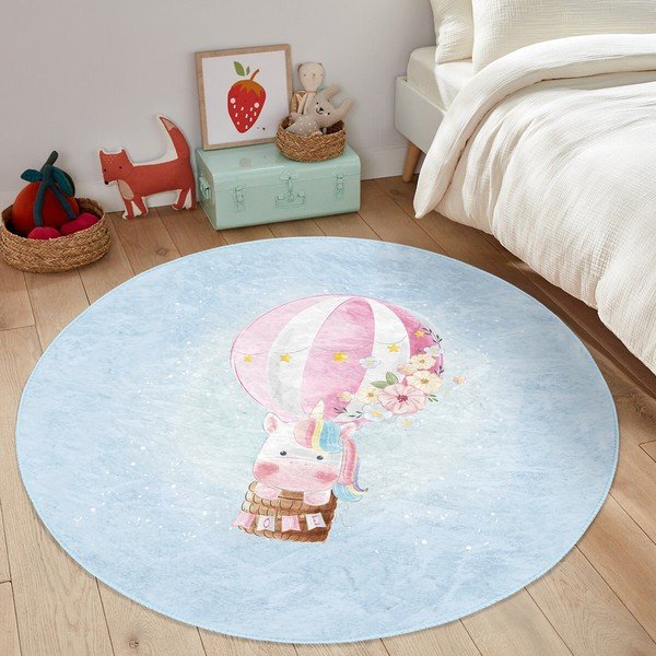 Světle modrý dětský koberec ø 100 cm Comfort – Mila Home-image-1