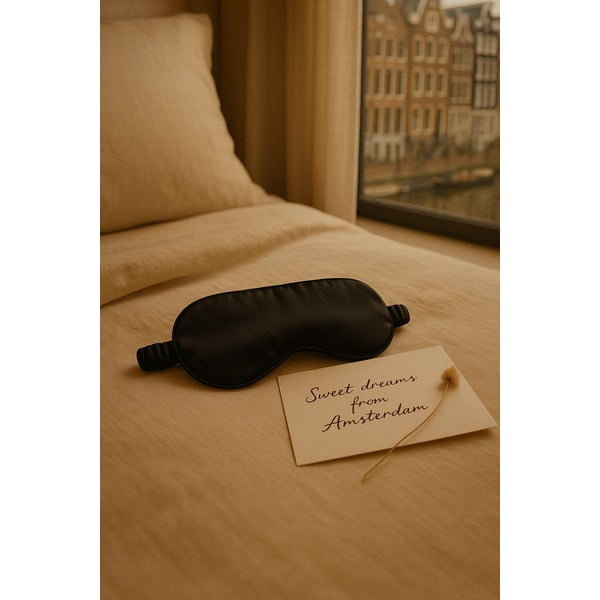 Černá hedvábná maska na spaní Mulberry Silk – Mila Home Luxury-image-2