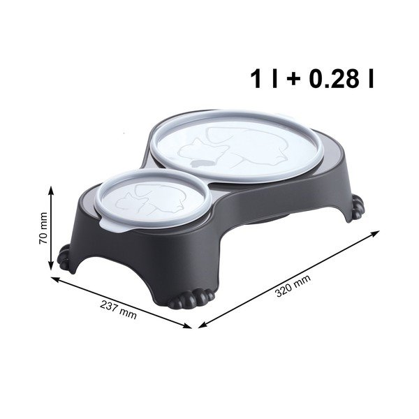 Černá plastová miska s víkem pro zvířata Sally - Rotho-image-1